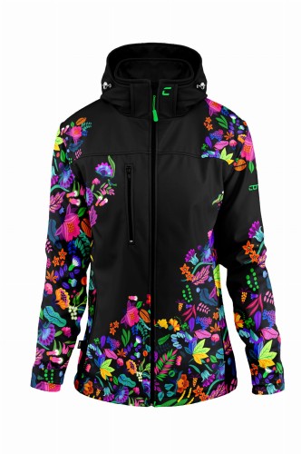 FOLK BLACK softshell damski front
