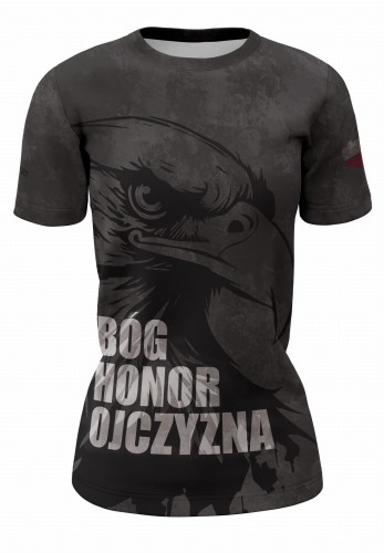 Bóg Honor Ojczyzna T-shirt damski 1.jpg