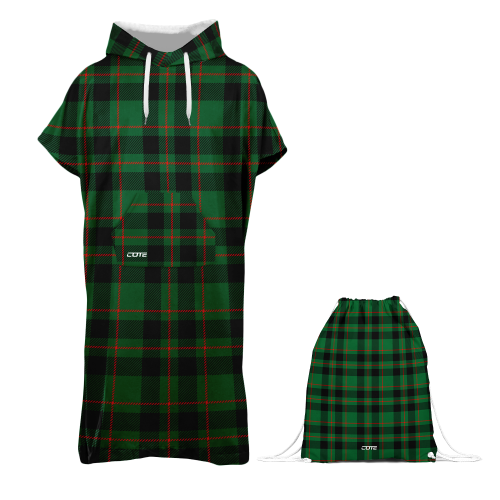 TARTAN GREEN ponczo front + worek