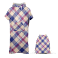 TARTAN PLED ponczo damskie front + worek