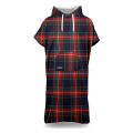 TARTAN RED ponczo damskie front