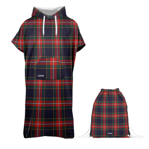 Zestaw ponczo do morsowania damskie TARTAN RED